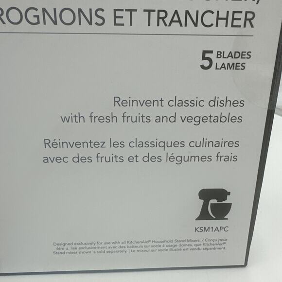 KitchenAid Fruit and Vegetable Spiralizer Attachment Polished Aluminum KSM1APC - Picture 4 of 5